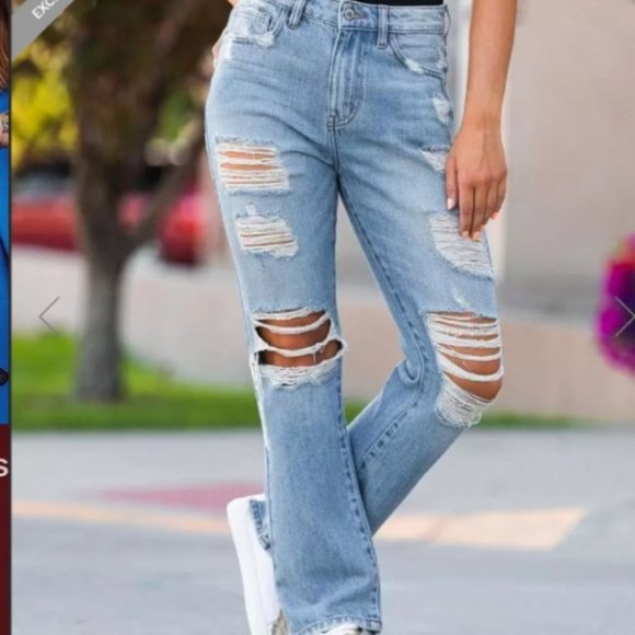 Kancan Signature High Waisted Straight Jean - Picture 1 of 4